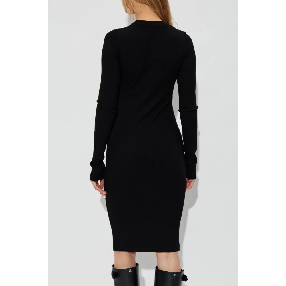 Moschino Jurk met logo Black Dames