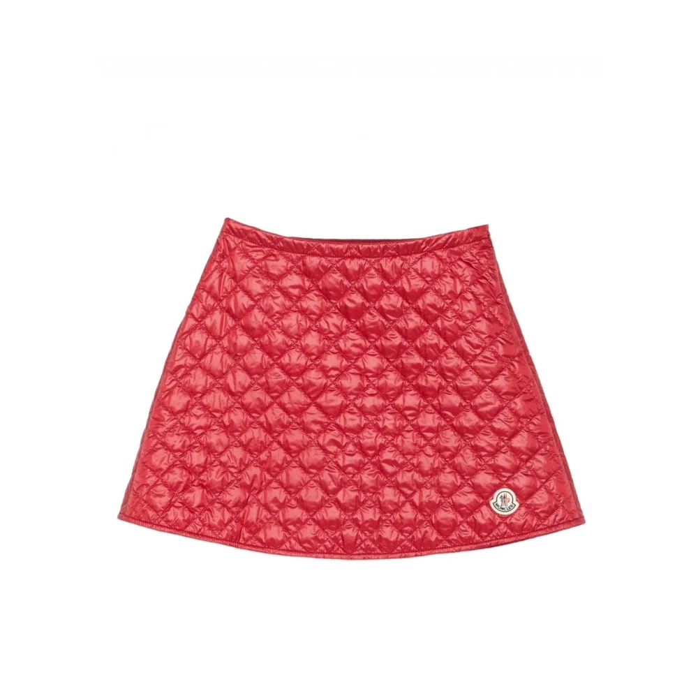 Moncler Vrouw Rood Rode Gewatteerde A-Lijn Mini Rok