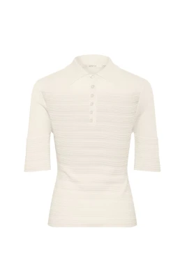 Stickad Polo Top