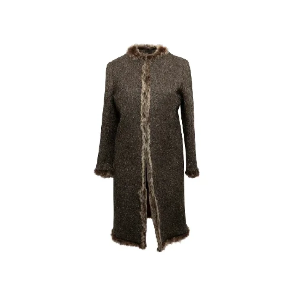 Missoni Pre-owned Wool outerwear Brown Dames