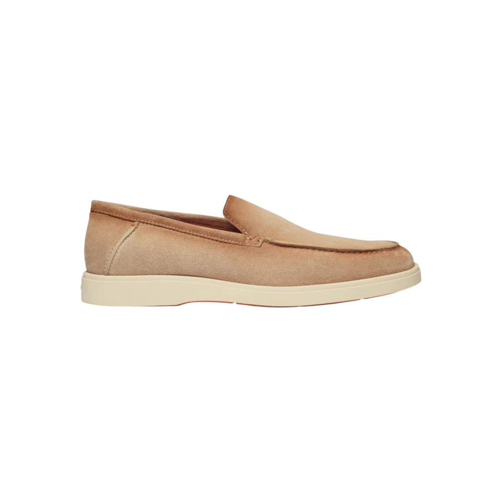 Santoni Men's Brown Loafers, 9 Uk, Suede Loafer