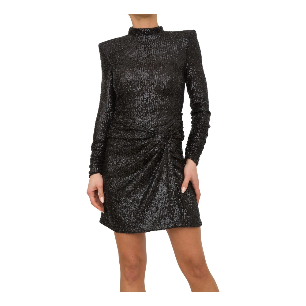 Nenette Black Short Dress With Sequin Knot - Female - Party Dresses - L - Dresses