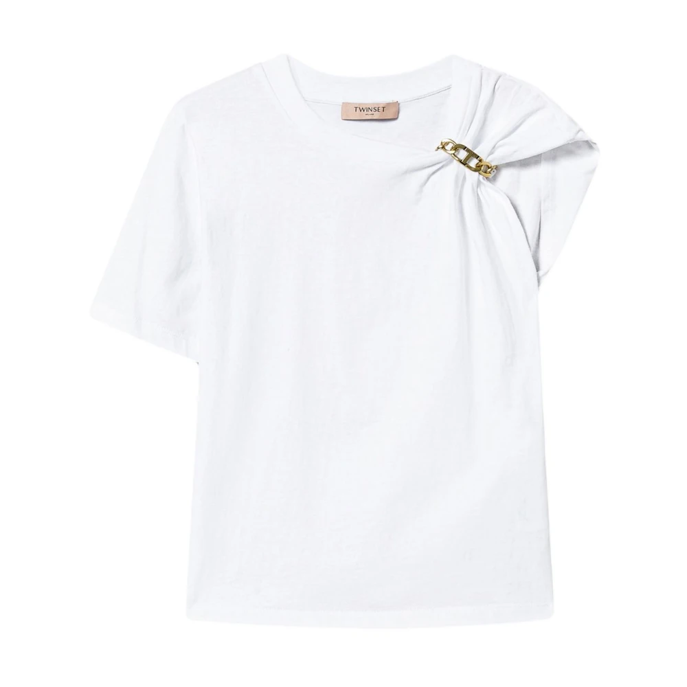 Twinset Witte T-shirts en Polos Kettingbrei White Dames