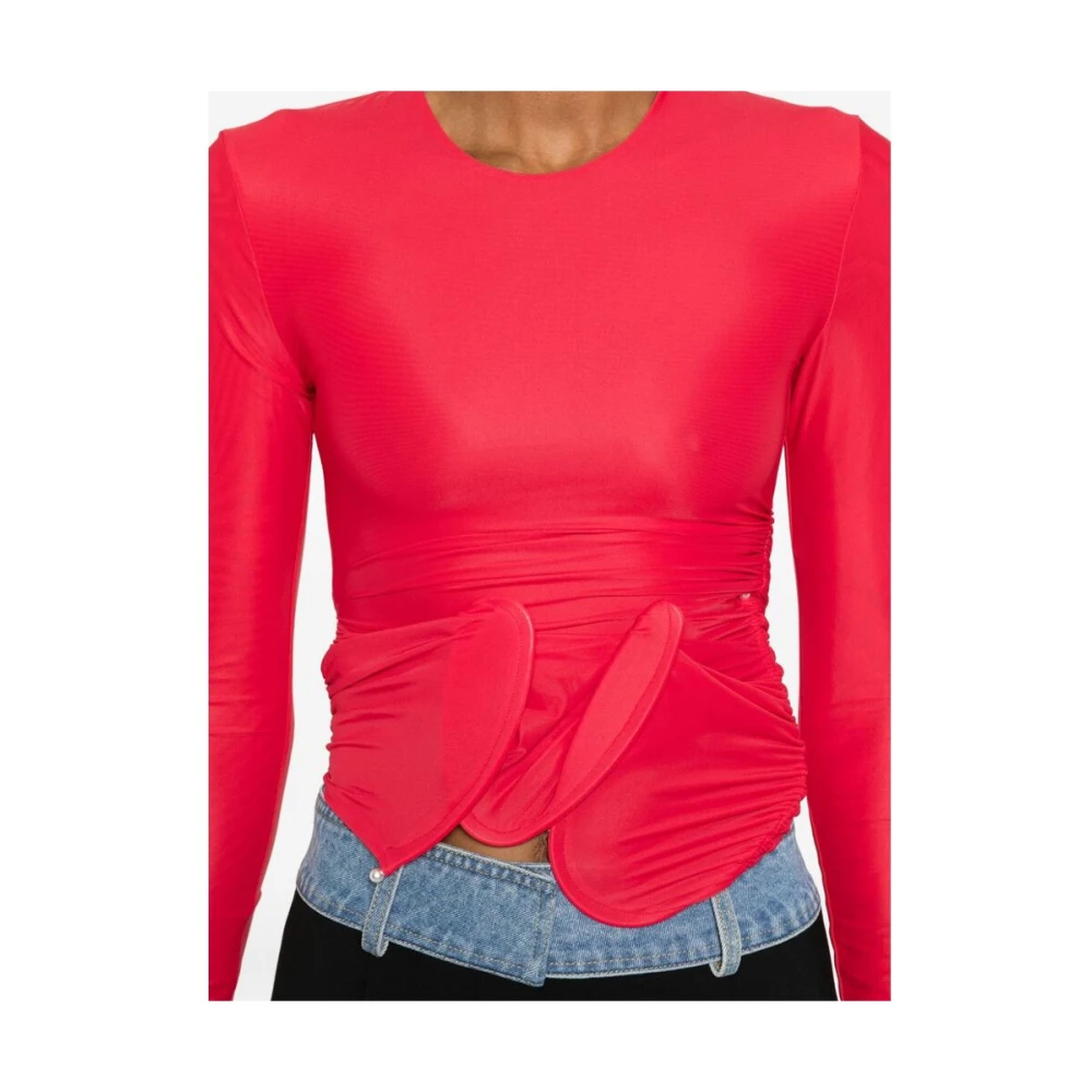 Christopher Esber Rode Mesh Sculptuur Golfdetail Top Red Dames