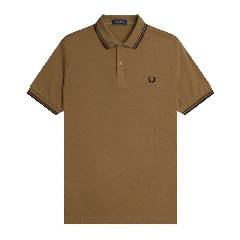 Fred Perry Slim Fit Twin Tipped Polo Brown Heren