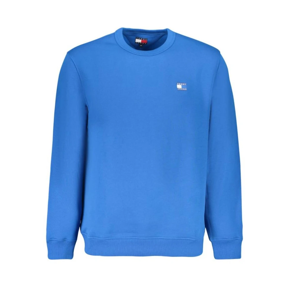 Tommy Hilfiger Men's Blue Round-Neck Knitwear, Xl, Cotton Crew Neck Jumper