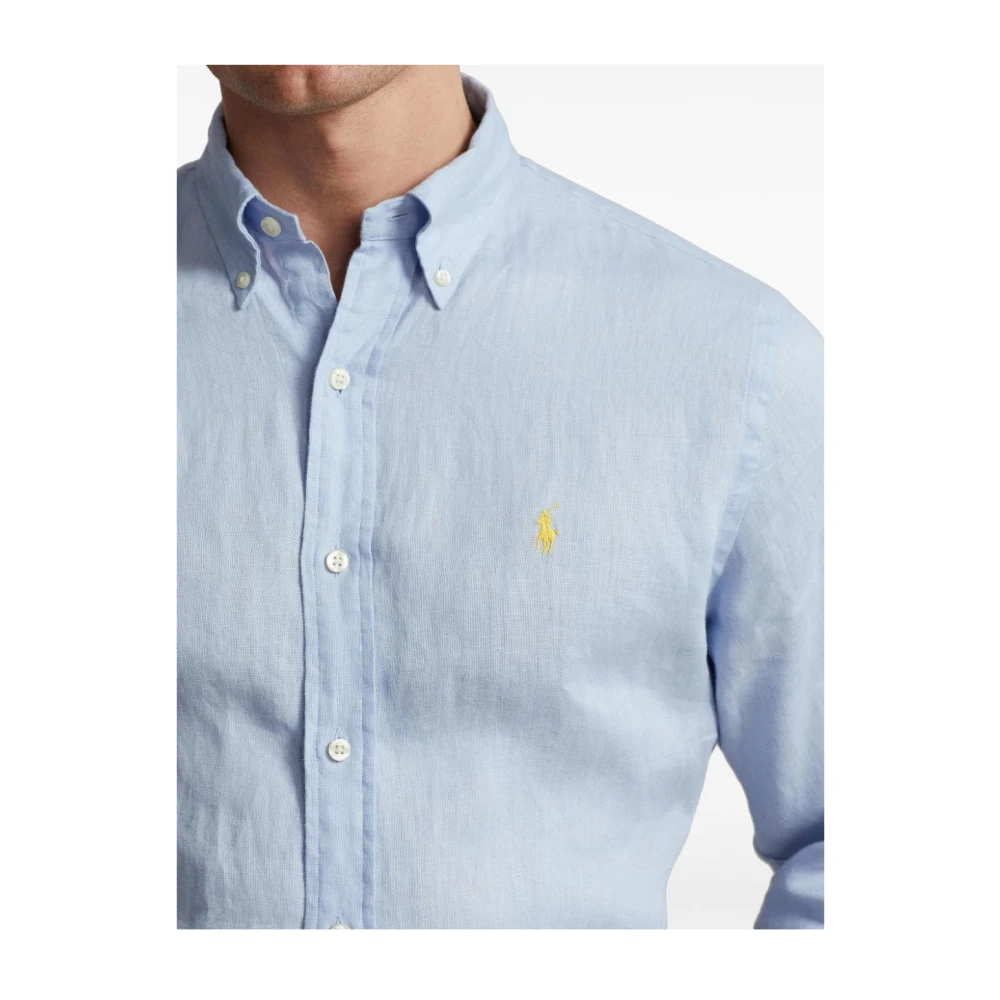 Polo Ralph Lauren Lichtblauw Lange Mouw Sport Shirt Blue Heren