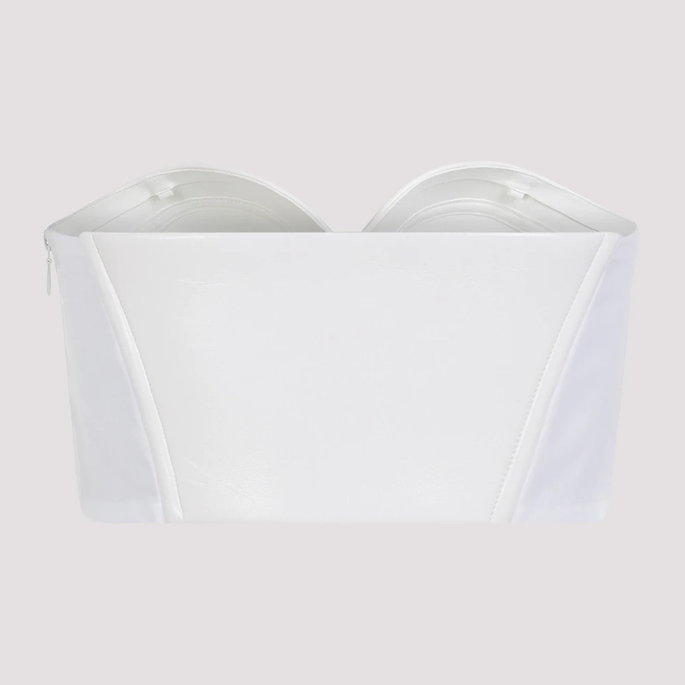 Alaïa Witte Leren Sweetheart Top White Dames