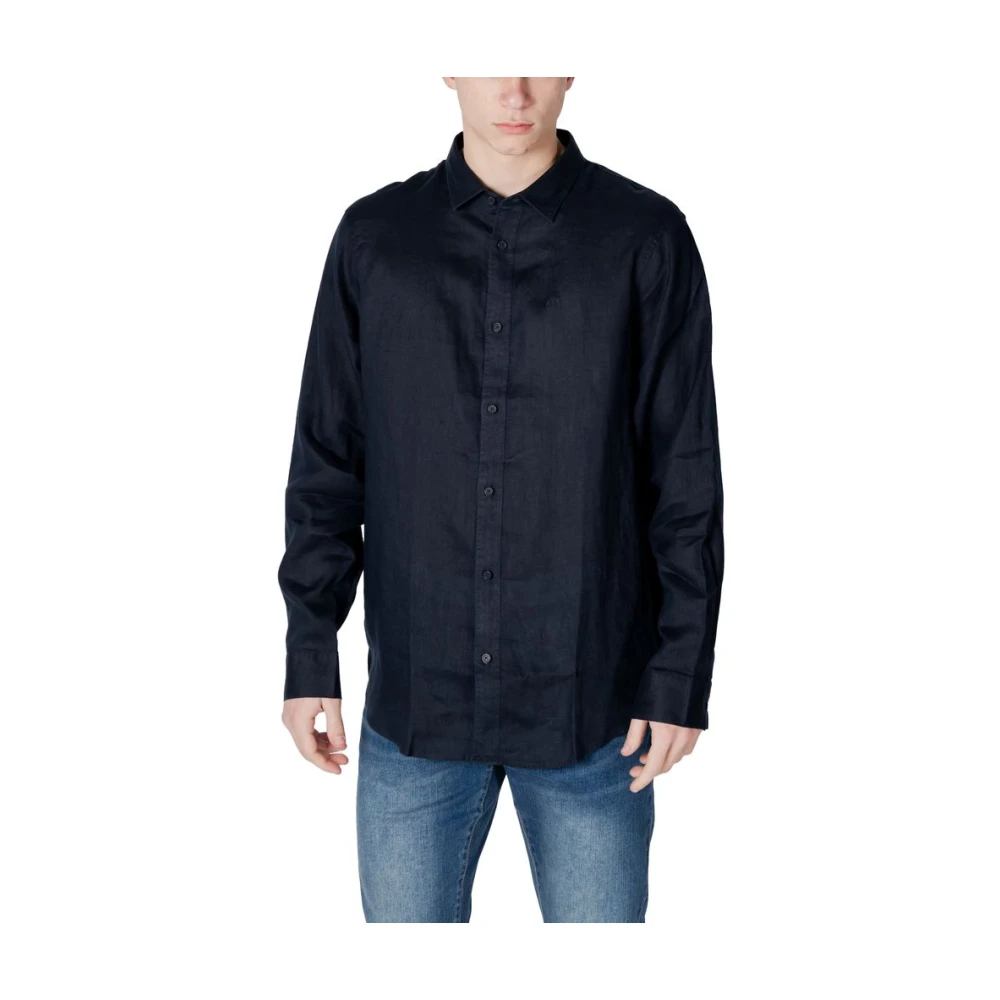 Armani Exchange Hombre Azul Camisas, Talla: M