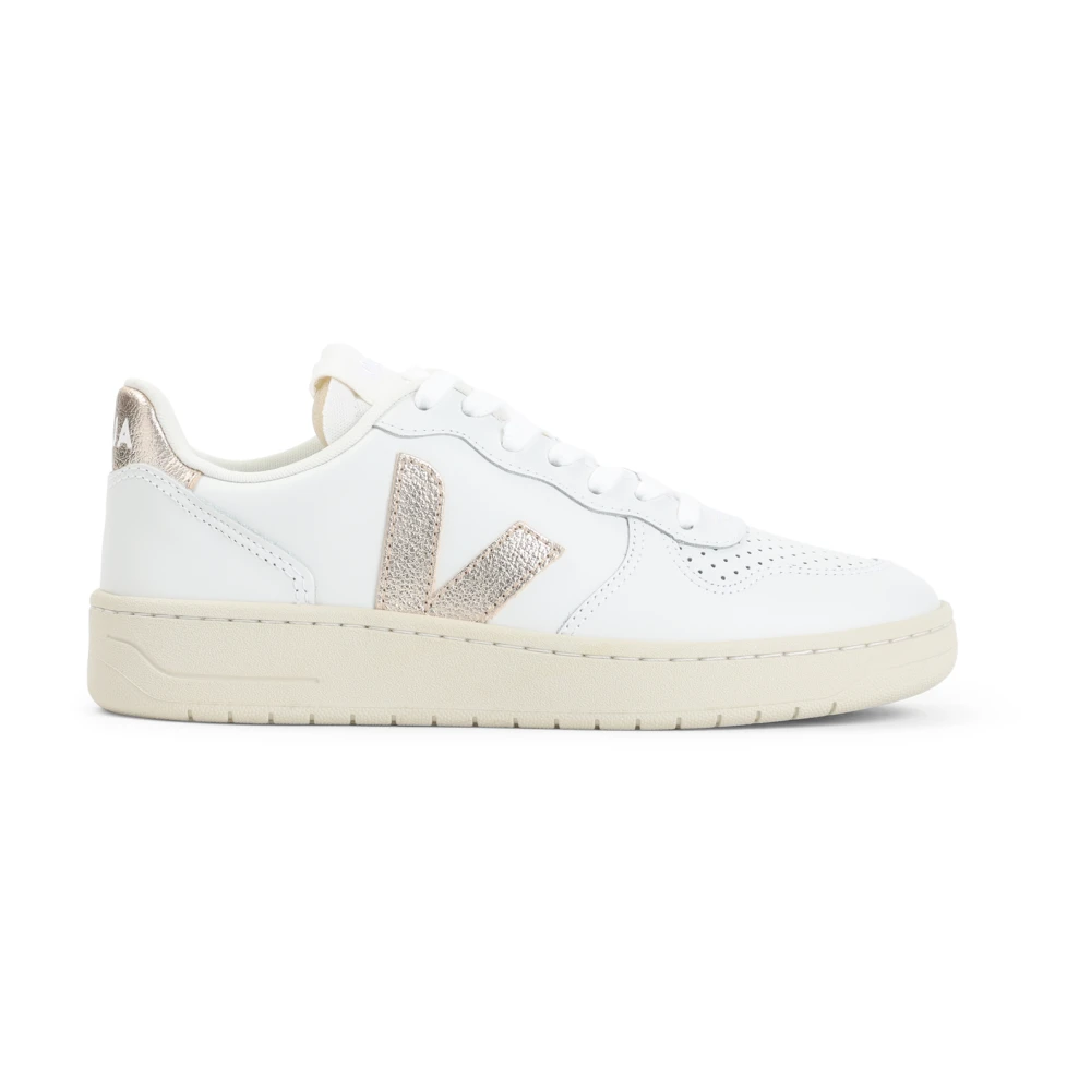 Veja Donna White, Platine Sneaker V-10 In Pelle - Immagine 3