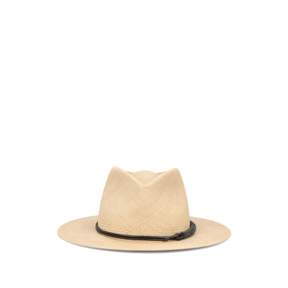 Brunello Cucinelli , Accessories, Female, Beige, M, Fedora Hat