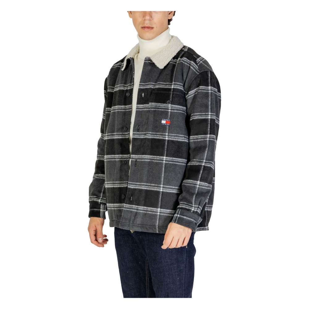 Tommy Jeans Geruite knoopjas met zakken Black Heren
