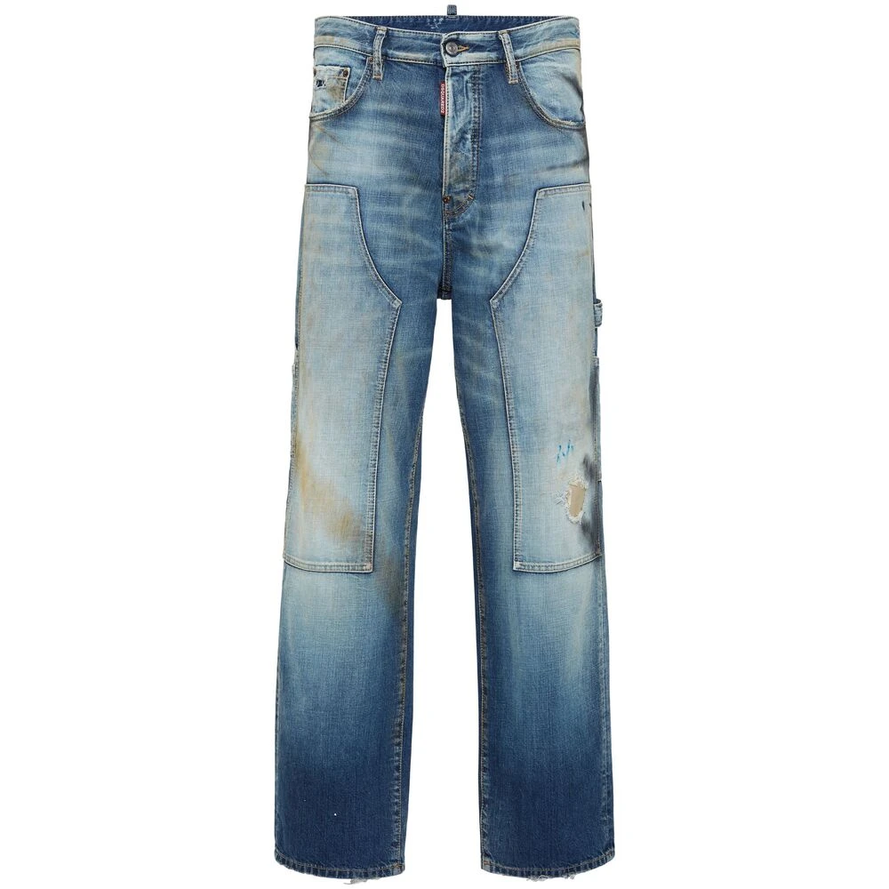 Dsquared2 Donkerblauwe Denim Straight Leg Jeans Blue Heren