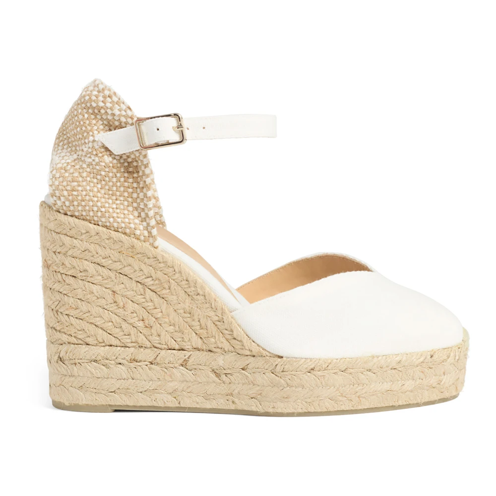 Castañer Women's White Wedges, 8 Uk, Chiarita/8Ed/001 11 Cm Wedges