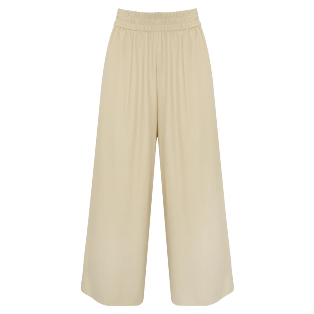 Max Mara Weekend Crème Wijde Pijp Broek Beige Dames