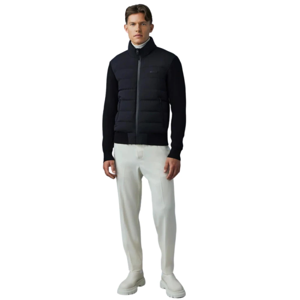 Mackage Hybride Nylon Zwarte Rits Cardigan Black Heren