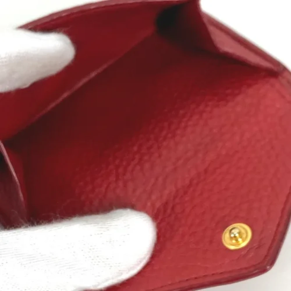 Prada Vintage Pre-owned Leather wallets Red Dames