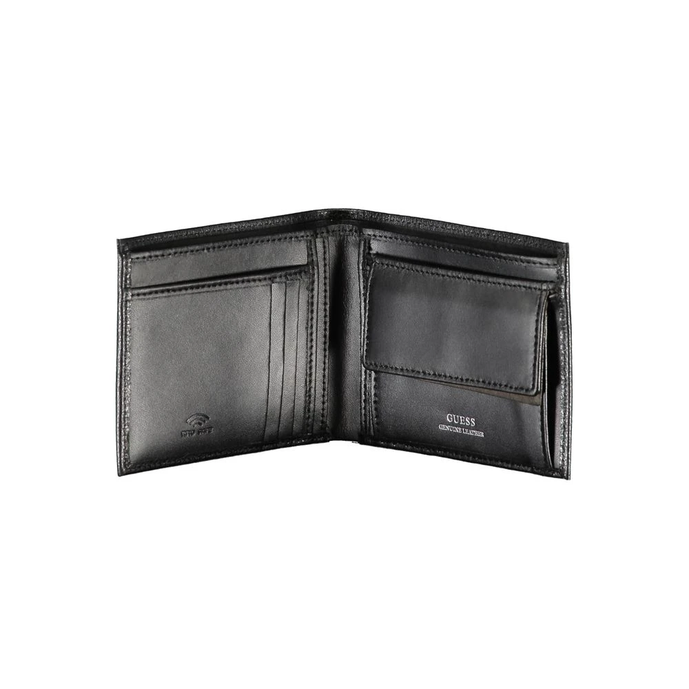 Guess Zwarte Leren Portemonnee Stijlvol Ontwerp Black Heren