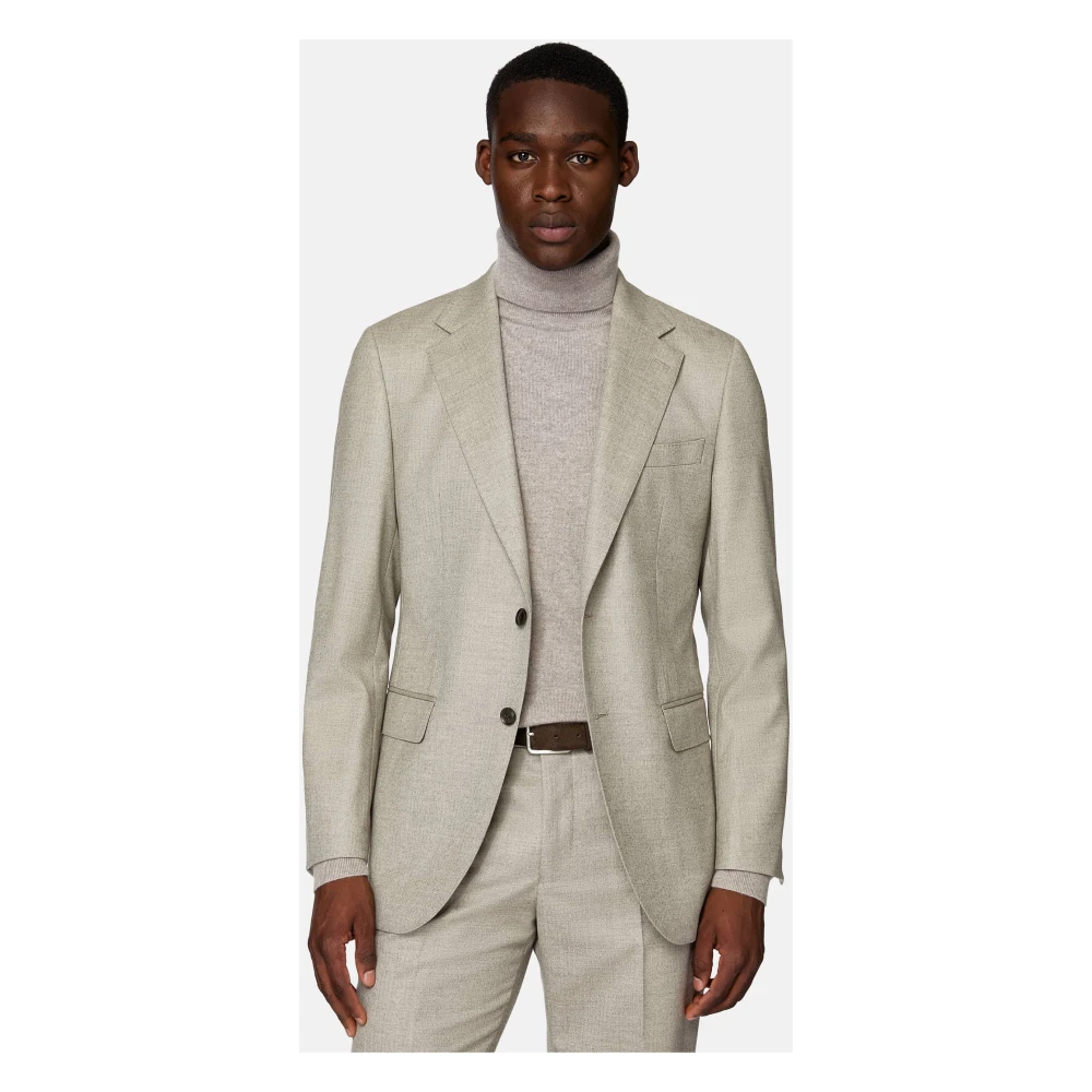 Boggi Milano Herenkostuum in keper van zuivere wol Beige Heren