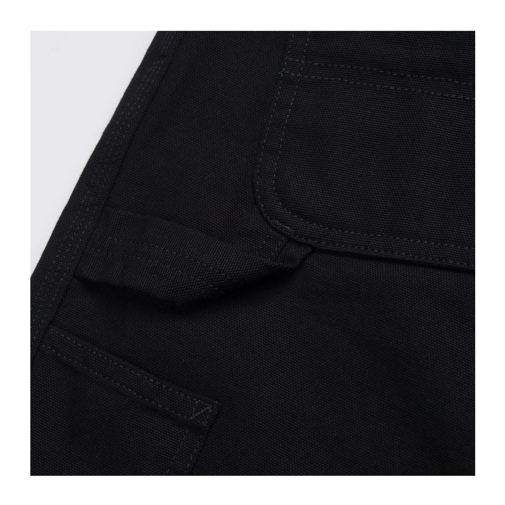 Carhartt WIP Zwarte Denim Ruimvallende Werkshorts Black Heren