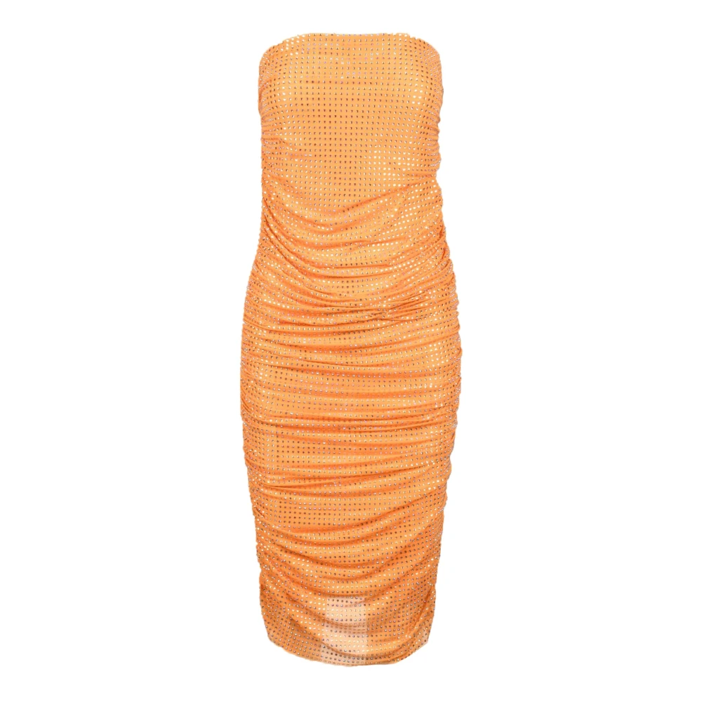 Self Portrait Elegante Damesjurk Polyester Elastaan Orange Dames
