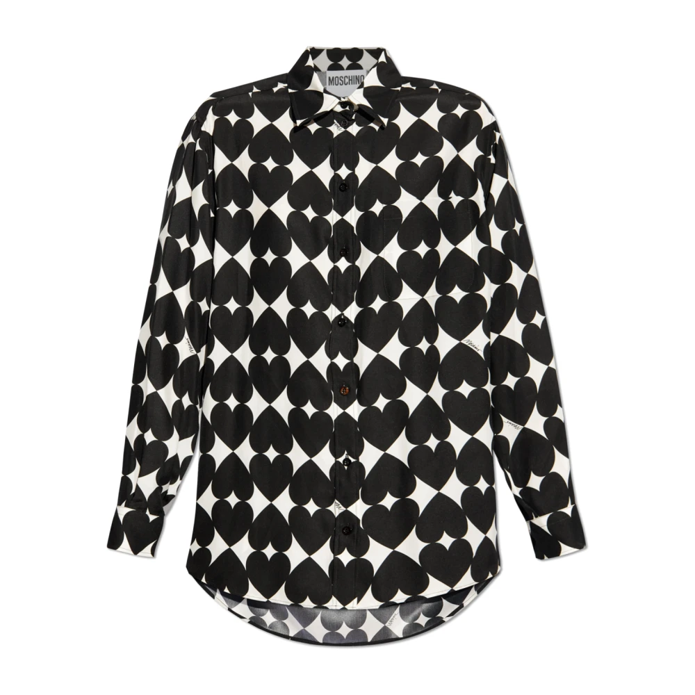 Moschino Shirt met bedrukt patroon Black Dames