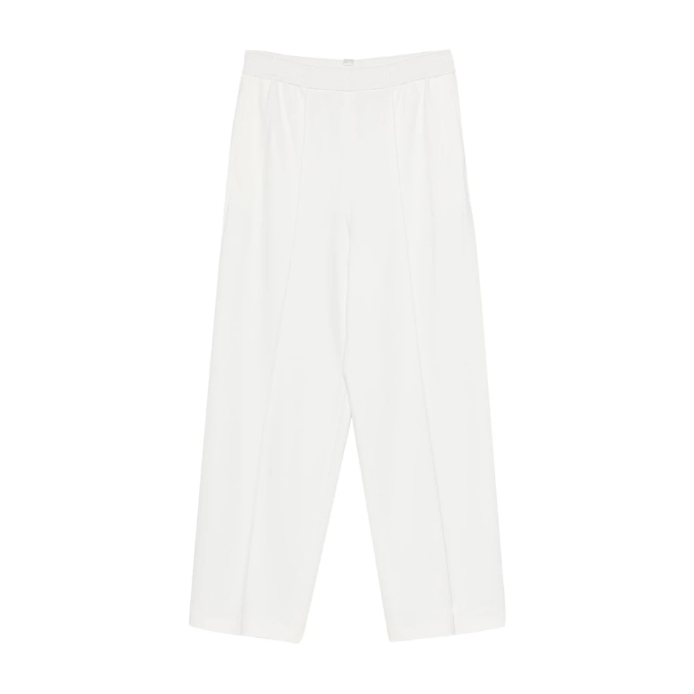 Fabiana Filippi White Pleated Wide Trousers - Female - Wide Trousers - Xs - Trousers