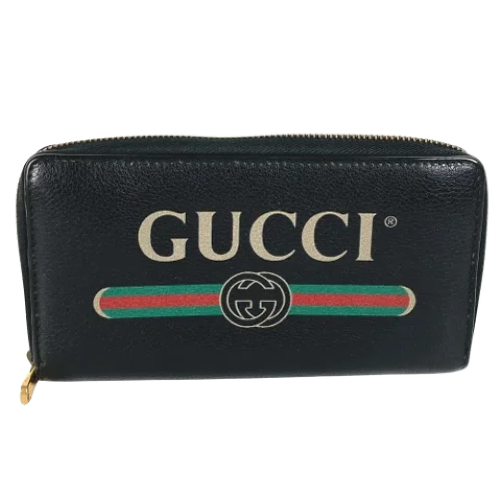 Gucci Vintage Pre-owned Leather wallets Black Dames