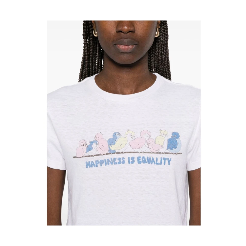 Re Done Cartoon Print Crew Neck T-shirt White Dames