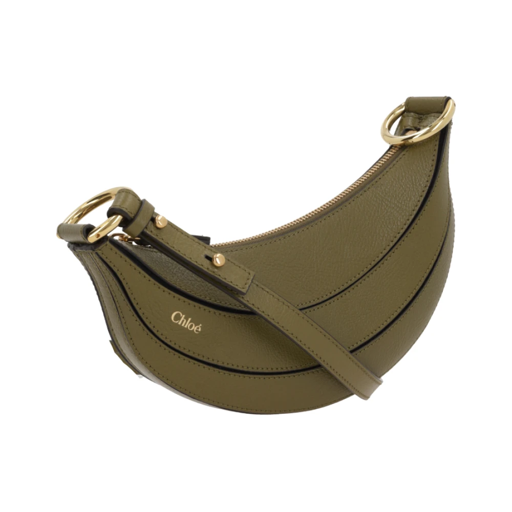 Chloé Groene leren schoudertas met gouden hardware Green Dames