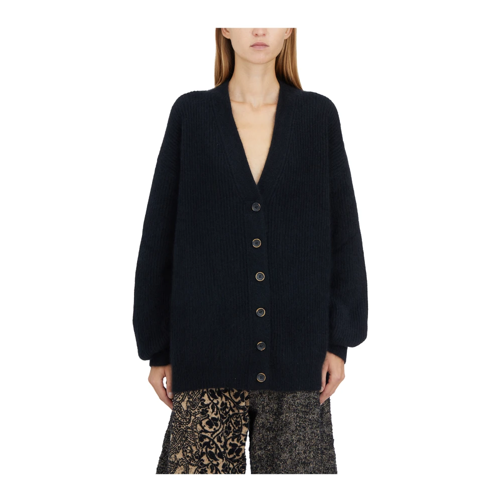 UMA Wang Oversized Cardigan Sweater Black Dames