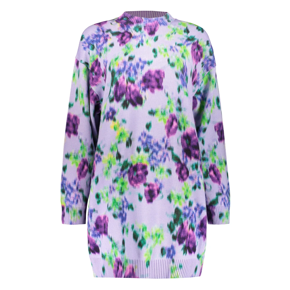 Kenzo Gedrukte Gebreide Jurk met Ribdetails Multicolor Dames