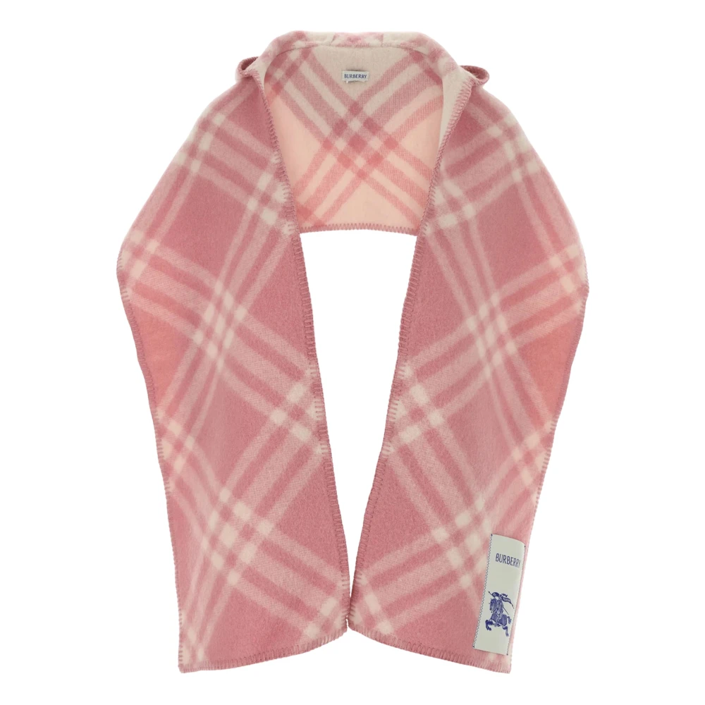 Burberry - Kapuzenschal Aus Wollkaromuster - Accessories - Unisex - Rosa - One Size - Bild 4