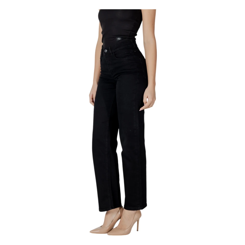 Ichi Zwarte rits knoop jeans met zakken Black Dames