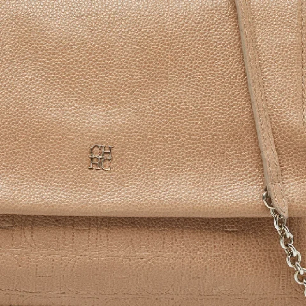 Carolina Herrera Pre-owned Leather handbags Beige Dames