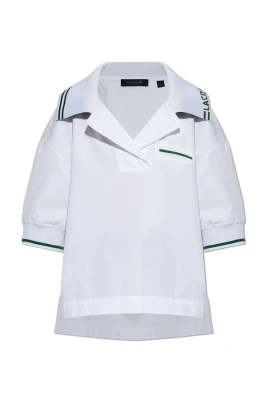 Runway Logo Collar Oversized Popover Shirt
