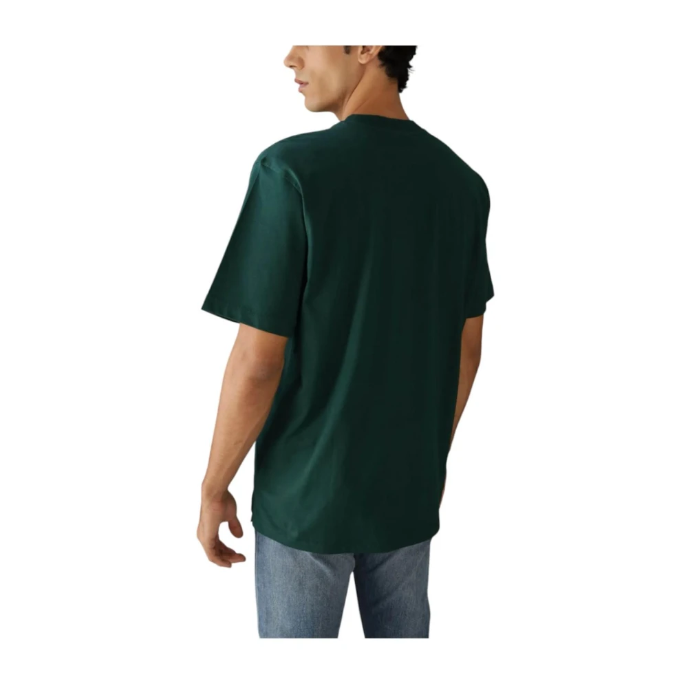 Calvin Klein Groene Relaxte Geweven Label T-shirt Green Heren