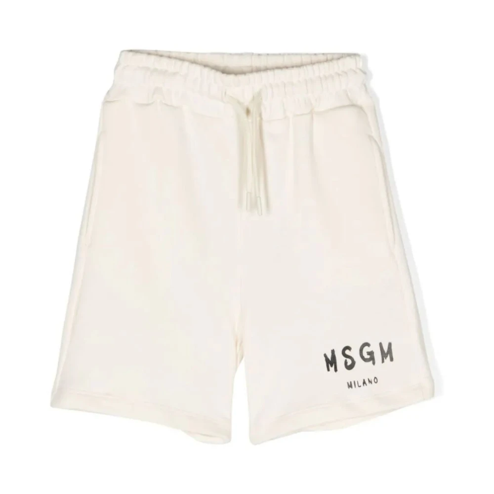 Msgm Beige Shorts - Male - Shorts - 10 Y - Kids