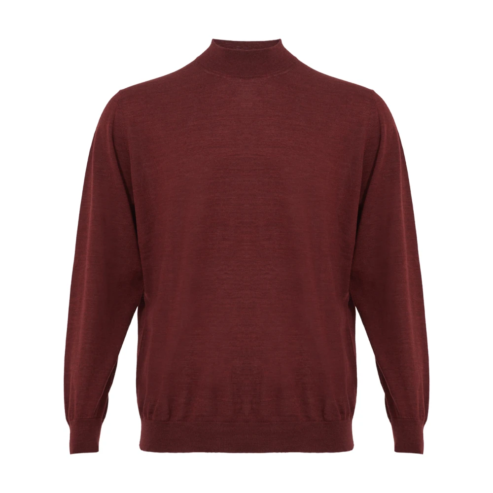 Colombo Bordeaux Cashmere Silk Sweater Red Heren