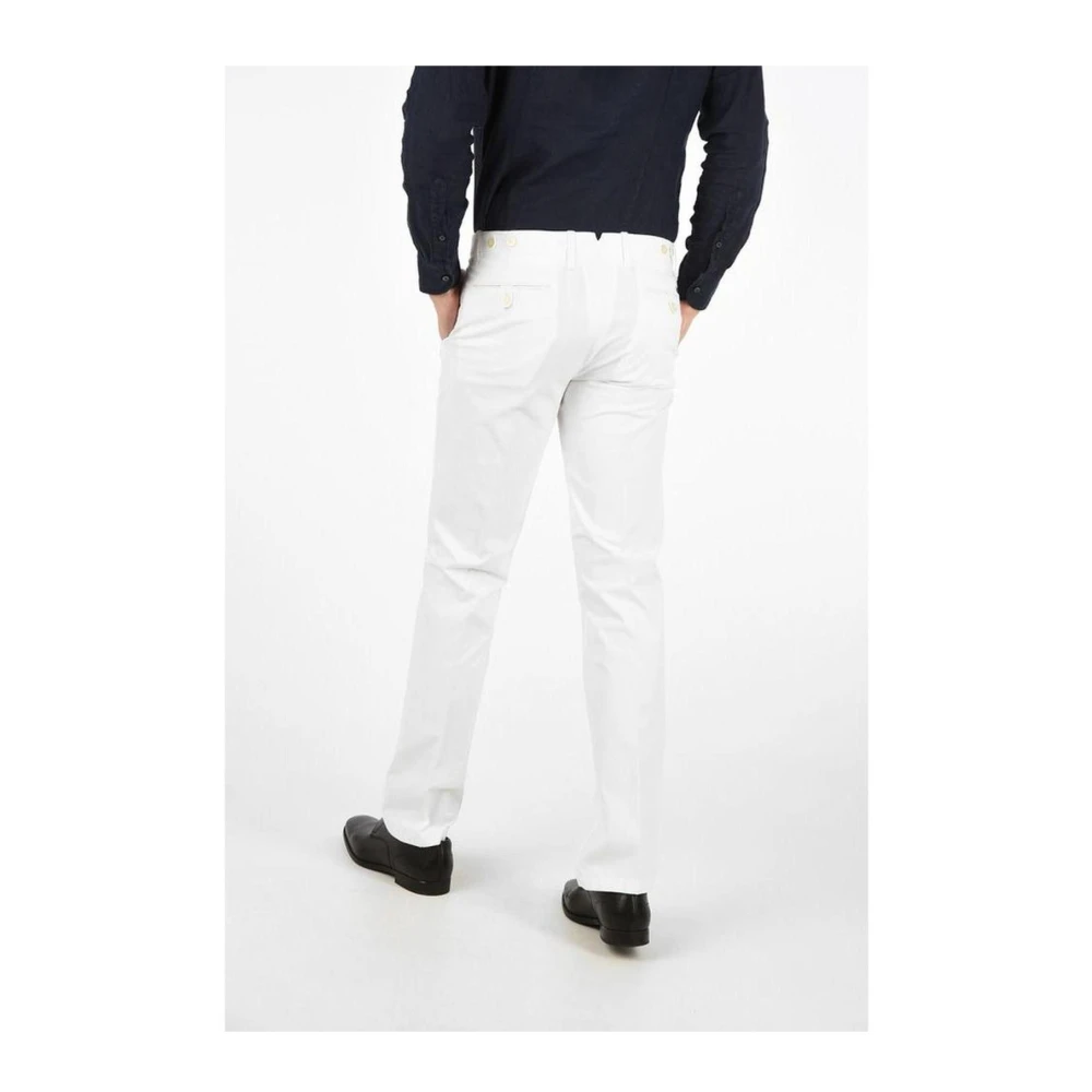 Corneliani Witte Katoenen Slim Fit Chino Broek White Heren