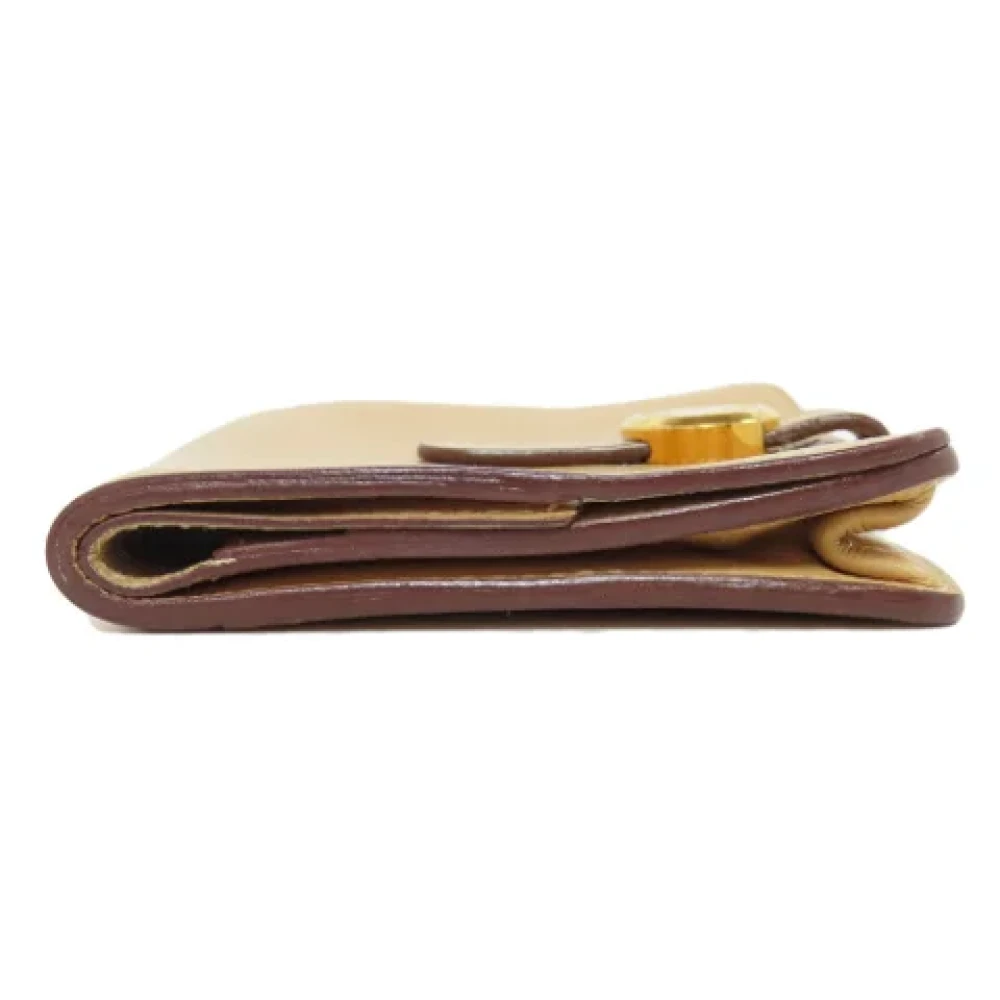 Hermès Vintage Pre-owned Leather wallets Beige Dames