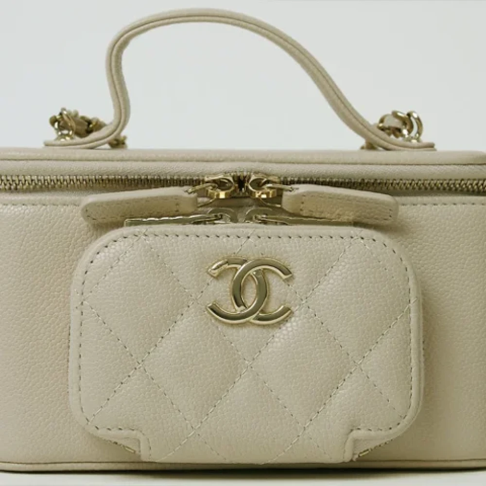Chanel Vintage Pre-owned Leather chanel-bags Beige Dames