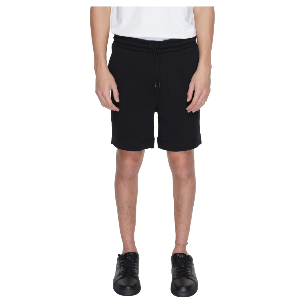Hugo Boss Premium Zwarte Lace-Up Shorts Black Heren