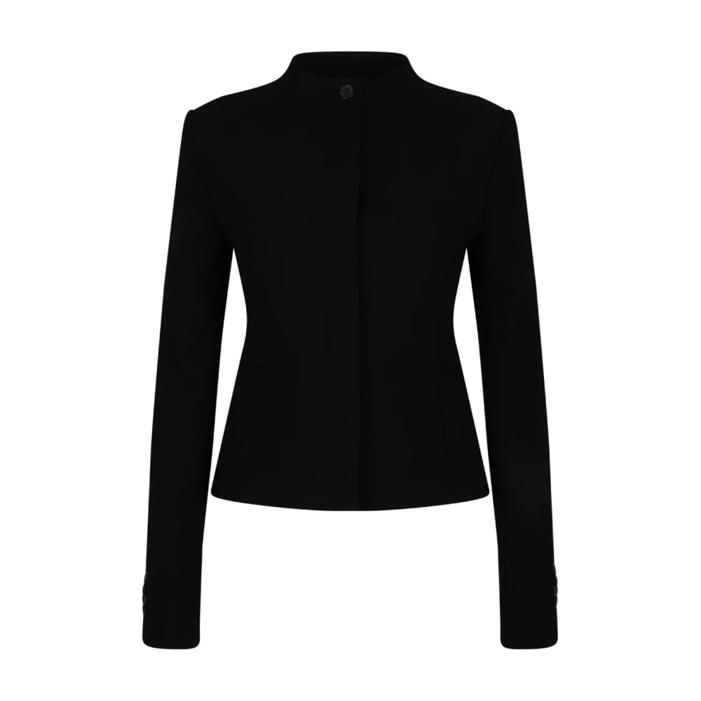 Courrèges Zwarte getailleerde jas met uitlopende mouwen Black Dames