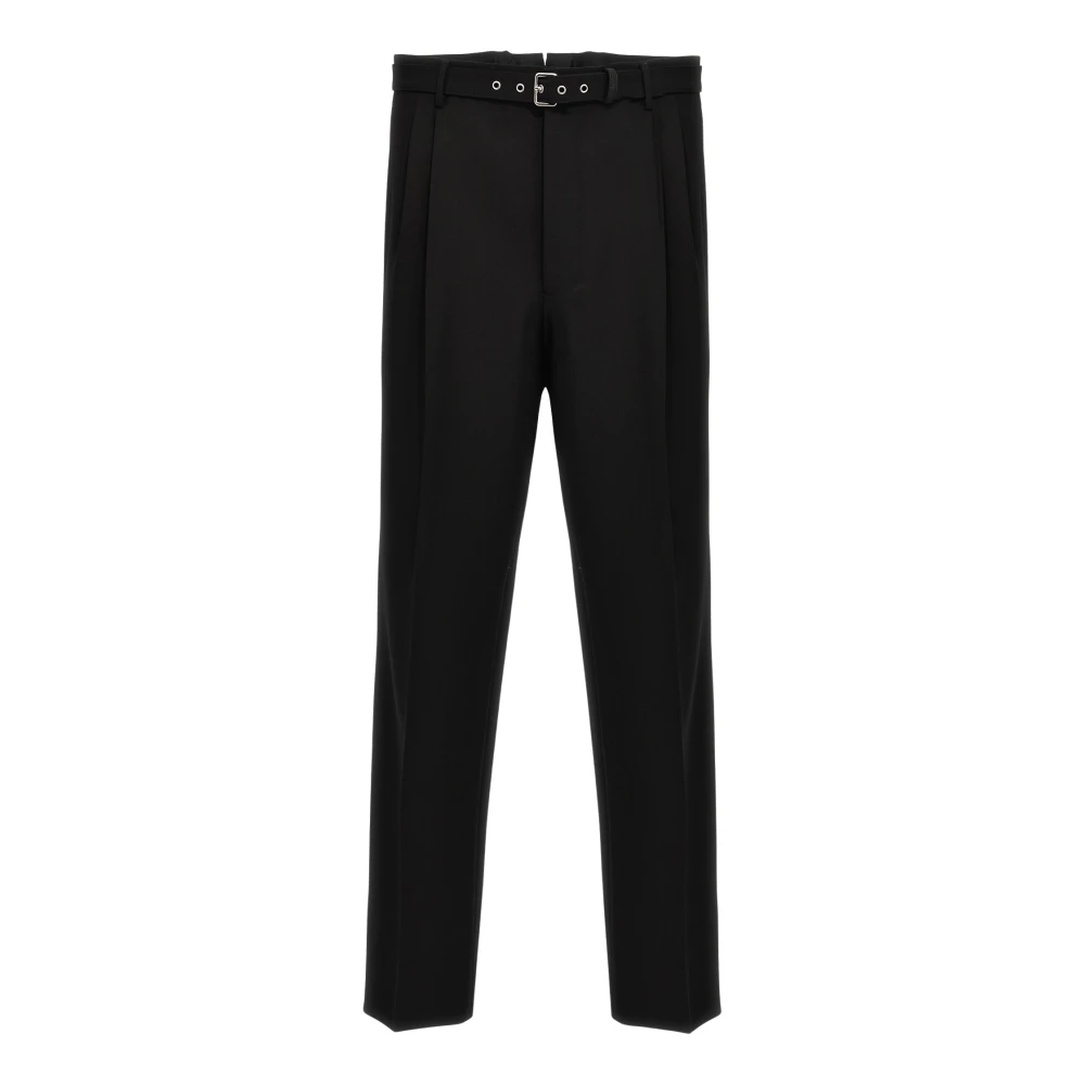 Prada , Straight Trousers, Male, Black, M, Belted Trousers - Image 2
