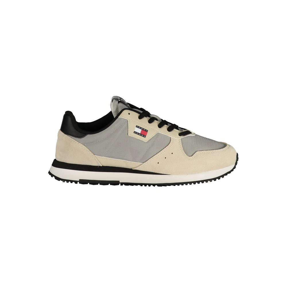 Tommy Hilfiger Men's Multicolor Grigio Leather Sneaker - Sneakers - 10 Uk- Shoes