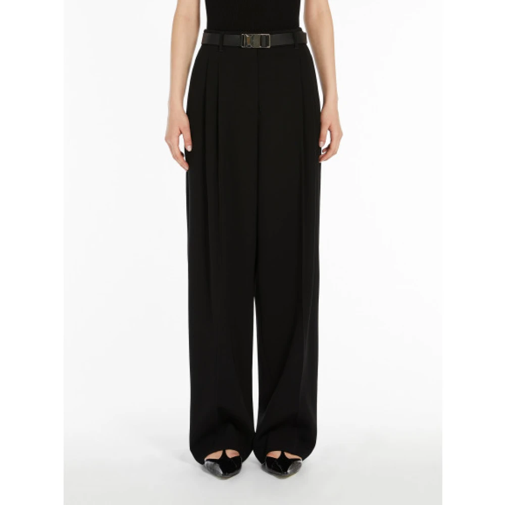 Max Mara Relaxte Cady Broek met Riem Black Dames