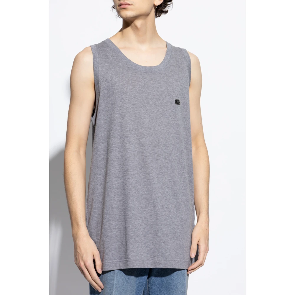 Dolce & Gabbana Mouwloos T-shirt Gray Heren