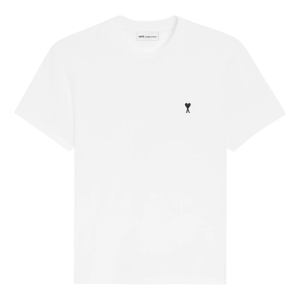 Ami Paris Men's White T-Shirts, L, Contrasted Adc T-Shirt