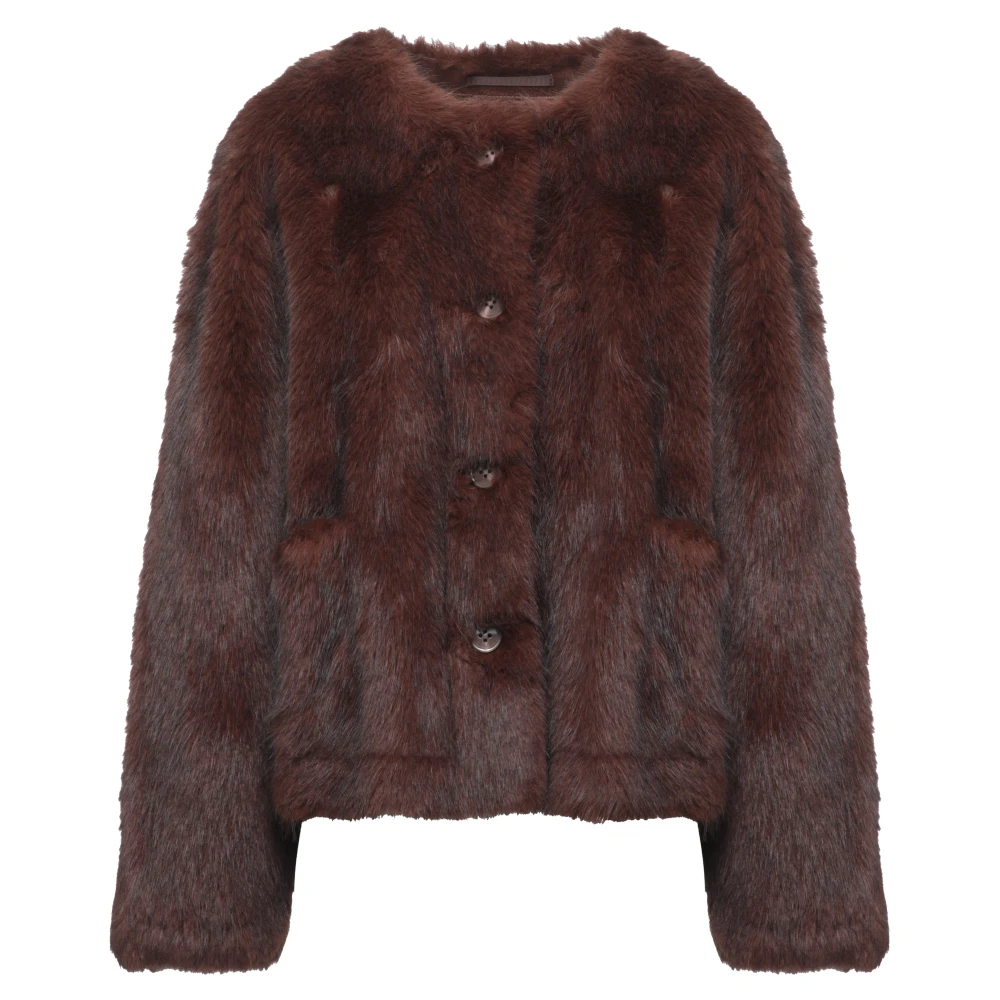 Stand Studio Donna Marrone - Giacca In Ecopelliccia - Jackets - Xs